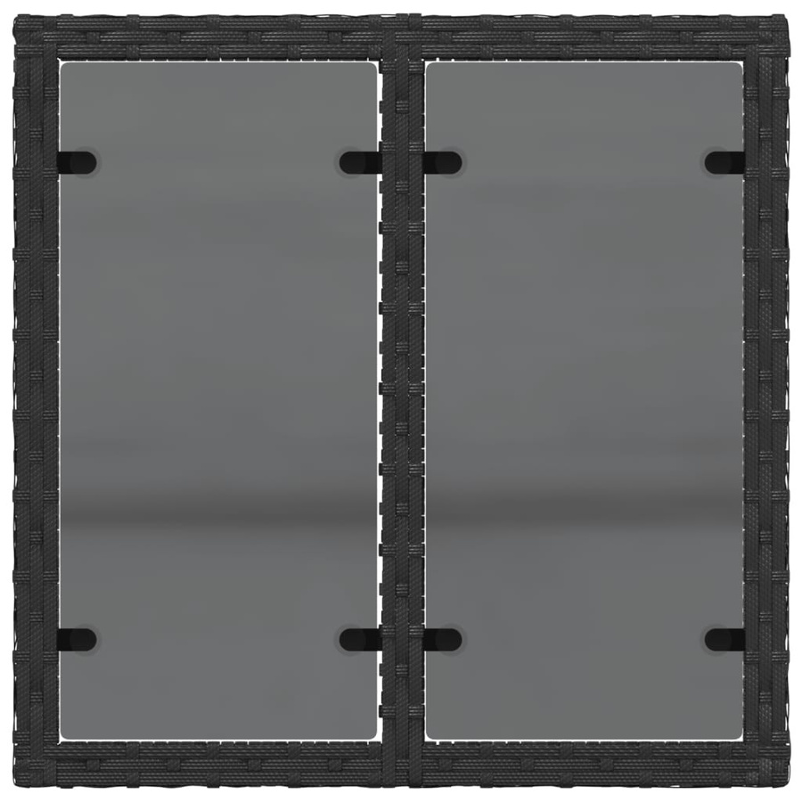 vidaXL Gartentisch aus PE-Rattan mit Hartglasplatte in Schwarz, B/T/H: 55 x 55 x 37 cm - Bild 4