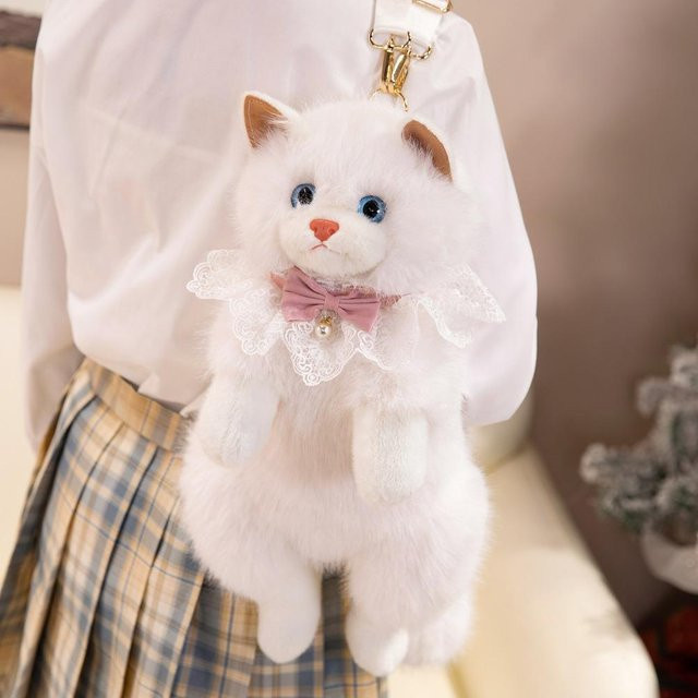 Binchi Fitness Marionettenkatze Rucksack, Stofftiere, weiß, ab 2 Jahren - Bild 1