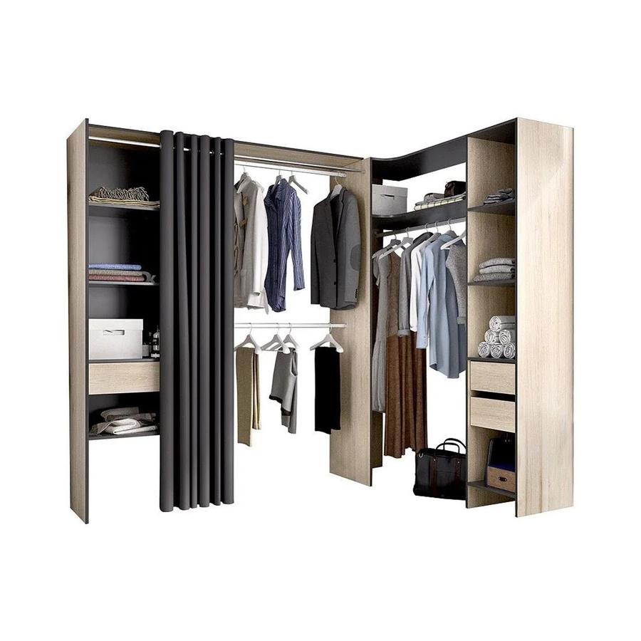 Offener Kleiderschrank Gontran in Anthrazitgrau, B/H: 164 x 205 cm - Bild 2