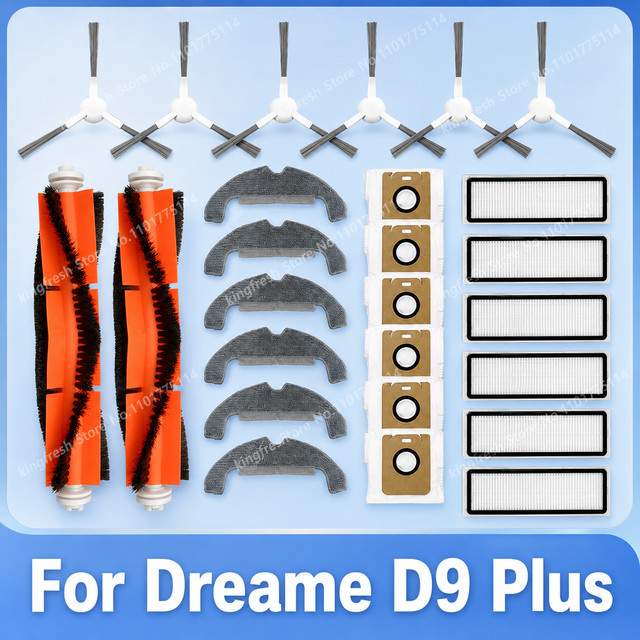 Dreame Bot D9 Plus RLD11GD Zubehör-Set mit Hauptseitenbürste, Hepa-Filter und Wischtüchern in Multicolour - Bild 1