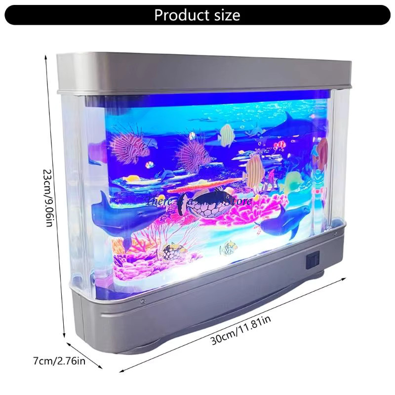D0AD LED Aquarium-Fischlampe mit beweglichem Fisch, transparentes Nachtlicht für den Tisch mit USB-Anschluss - Bild 6