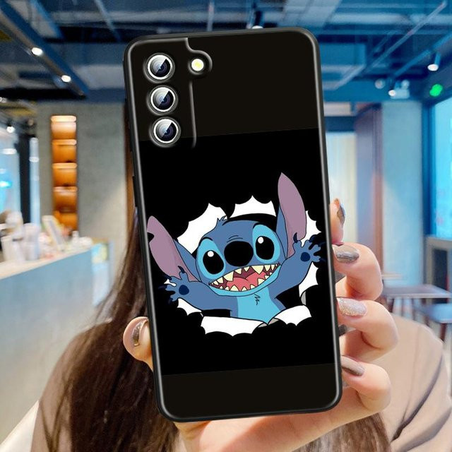 Stitch Cartoon Handyhülle aus schwarzem TPU für Samsung Galaxy S24 S23 S22 S21 S20 FE S10 Plus Ultra Pro Lite 5G - Bild 1