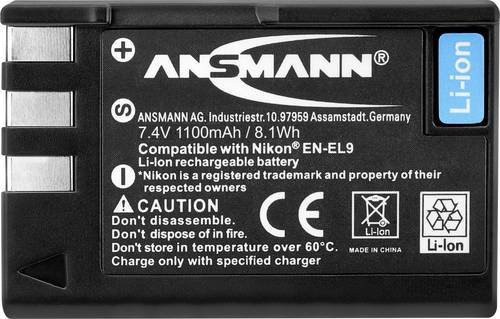 Ansmann A-Nik EN-EL9 Li-Ion Kamera-Akku in Schwarz mit 1100 mAh und 7.4V - Bild 1