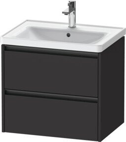 Duravit Waschtischunterschrank Ketho.2 in Graphit Matt mit 2 Schubladen, wandhängend, B/T: 63,4 x 45,5 cm - Bild 1