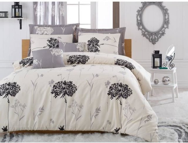 Bettwäsche-Set in Beige mit 1 Bettbezug und 2 Kissenbezügen aus Baumwolle und Polyester, B/H: 220 x 240 cm und Kissenbezüge: 60 x 80 cm - Bild 1