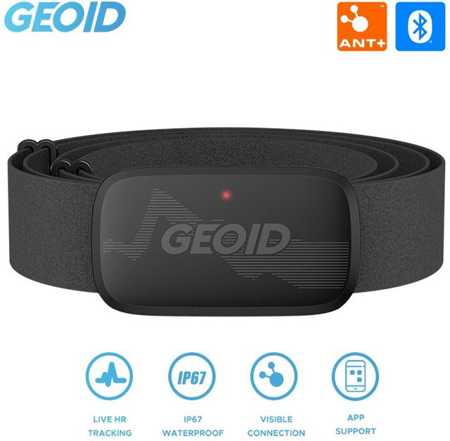 GEOID HS500 Herzfrequenzmesser mit Bluetooth und Brustgurt in Schwarz - Bild 1