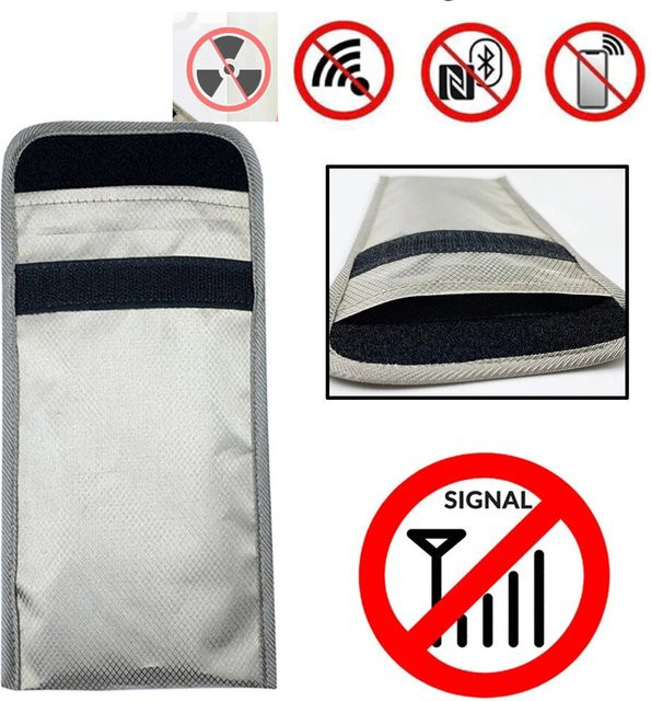 Anti-Strahlungs-Handytasche Faraday-Tasche zum Schutz vor EMF-Strahlung in Grau - Bild 1