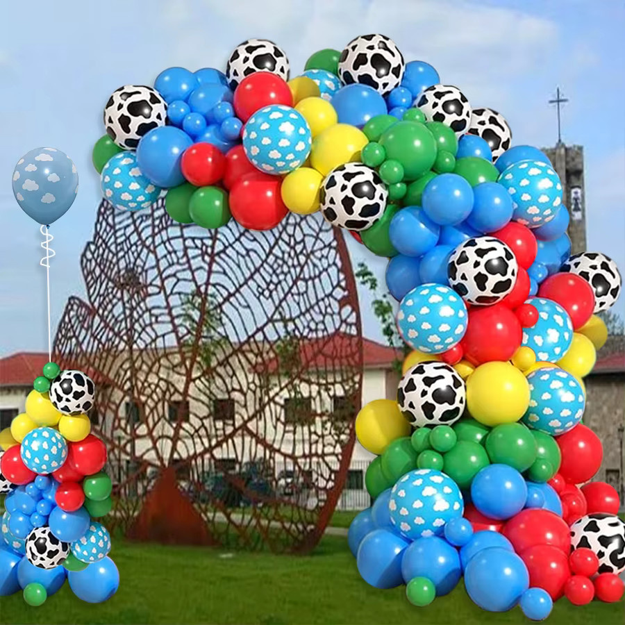 12-teiliges Ballon-Set, Kuh und Wolken, Bauernhofparty-Dekorationen - Bild 2
