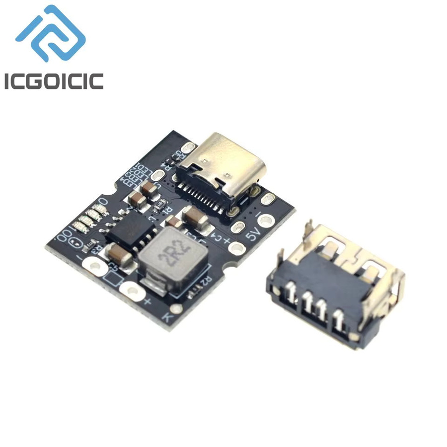 ICGOICIC Lithium-Ionen-Akkupack mit integriertem Ladungsmodul, Typ-C-Eingang 5 V 2 A und USB-A-Ausgang, Schwarz - Bild 2