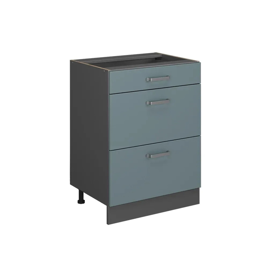 Vicco Küchenunterschrank R-Line mit Schubladen Blau Matt, Breite: 60 cm - Bild 3