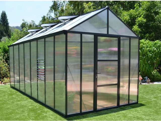 Palram - Canopia Glory Gewächshaus Anthrazit mit 10 mm Polycarbonat-Stegplatten - Bild 1