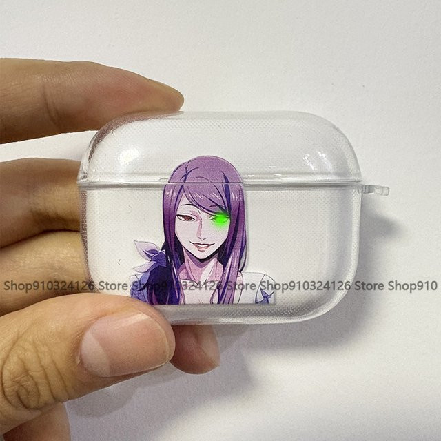 Transparente Silikonhülle im Anime Tokyo Ghoul Kamishiro Rize Design für AirPods 4, Pro, 1, 2 und 3 - Bild 1