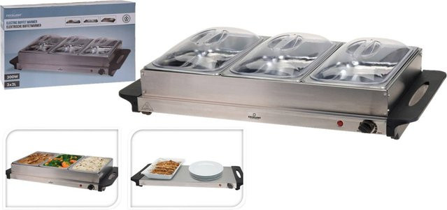 Proficook Elektrischer Buffet Wärmer EL7000010 aus Edelstahl in Silber, B/H/T: 64 x 15 x 36 cm - Bild 1