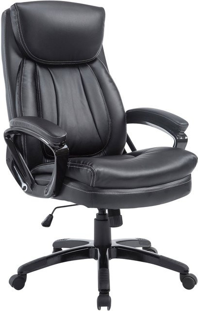 TPFLiving Bürostuhl Ploy Executive Chair in Schwarz mit Armlehnen und Rollen - Bild 1