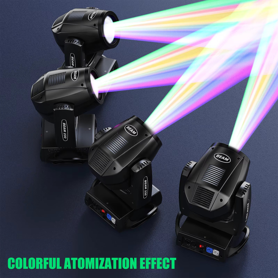 U'King Moving Head Licht 230 W 7R Strahl mit 24 Prismen, 14 Gobos und LED Regenbogen Effekt in Schwarz, DMX512 für DJ, Disco und Bühne, B/T/H: 41,0 x 28,0 x 28,0 cm - Bild 3