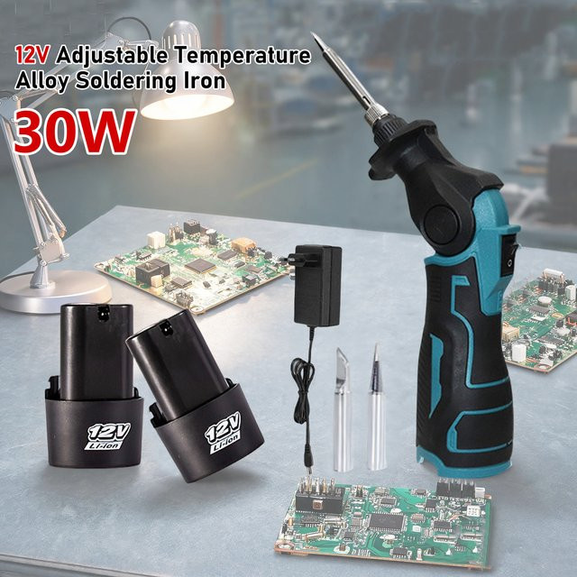 TKKEACE Elektrischer Lötkolben 30W mit Schnellheizung und einstellbarer Temperatur 0-400 ℃ in Schwarz - Bild 1