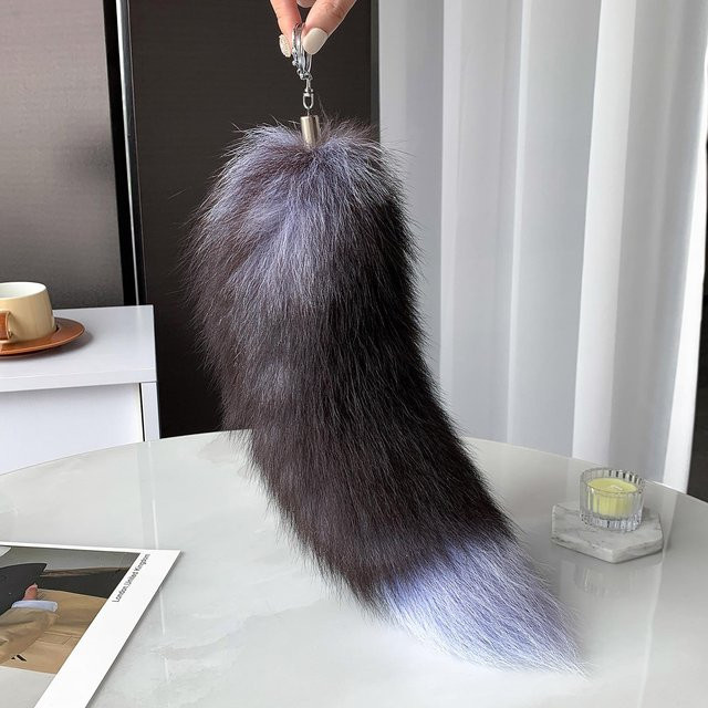 Linyi toy Schlüsselanhänger Fuchsschwanz, Pompon, Unisex, 40cm - Bild 1
