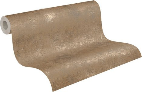 A.S. Création Vliestapete Uni Metallic Beige Gold Braun, Breite: 53 cm, Länge: 1005 cm - Bild 2