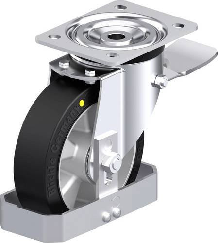 Blickle L-ALEV 160K-ST-EL-FS Stahlblech-Lenkrolle in Schwarz und Grau mit 160 mm Rad-Durchmesser und 400 kg Tragfähigkeit - Bild 1