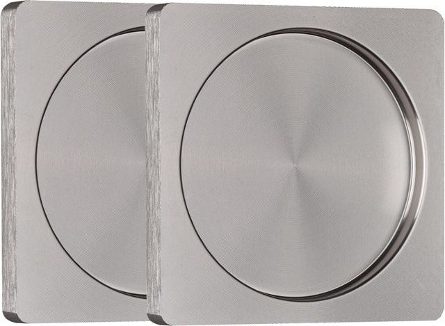 Skyscope Griffmuschelpaar in Edelstahl-Optik aus Aluminium, Silber, zum Kleben, B/B: 65 x 65 mm - Bild 1