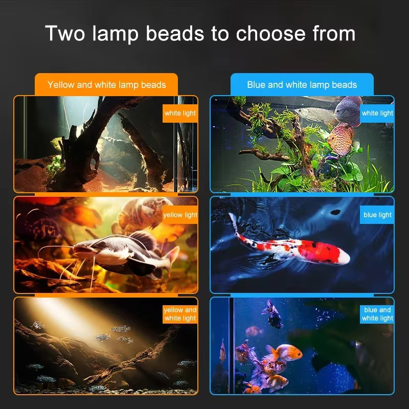 TUNFAN LED Aquarium Licht mit einstellbarem Fokus als Pflanzenwachstumslampe und Zubehör für Schildkröten und Reptilien in Schwarz - Bild 5