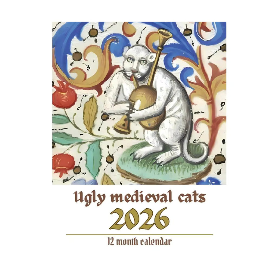 Wandkalender 2026 mit mittelalterlichen Katzen-Illustrationen in Multicolor - Bild 2