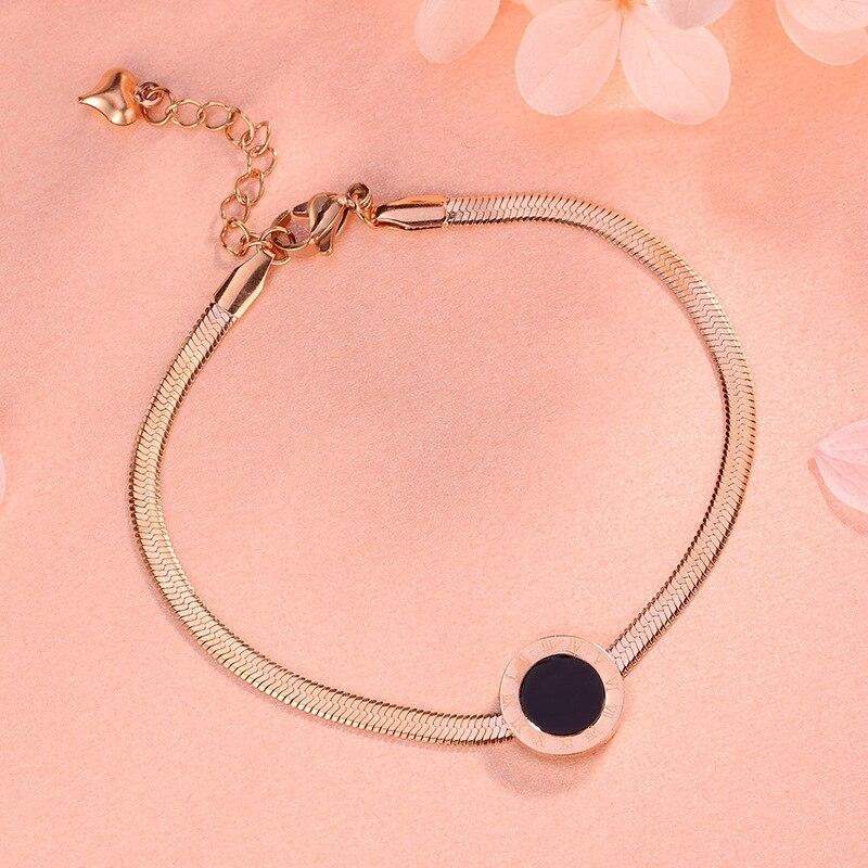 Armband Edelstahl, Roségold, Römische Ziffern, Damen, 16cm - Bild 2
