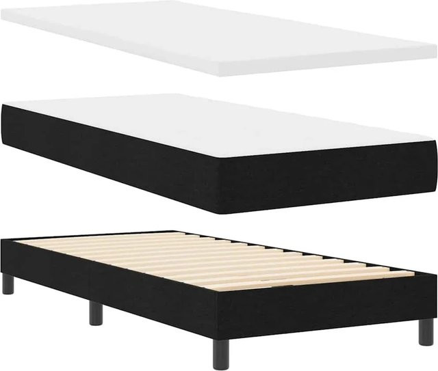 vidaXL Boxspringbett mit Matratze Schwarz B/T/H: 90 x 200 x 88 cm - Bild 1