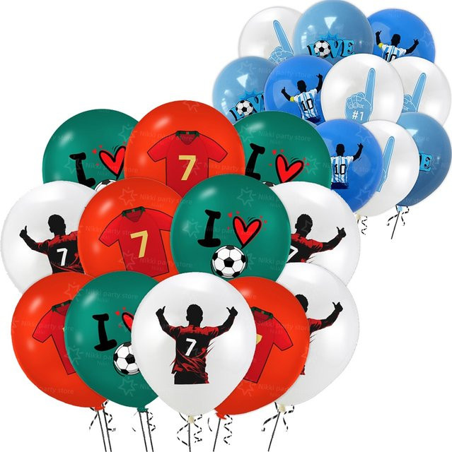 Fußball-Latexballons für deine Geburtstagsparty, Mehrfarbig, Durchmesser: 30,48 cm - Bild 1