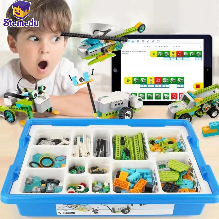 stemedu STEM-Lernbausteine-Set, 280-teiliges Set, mit elektronischen Sensoren, ab 6 Jahren - Bild 2
