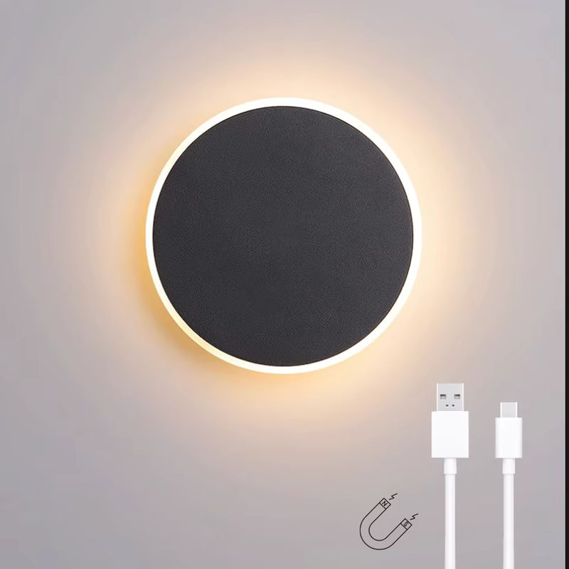 Litu LED-Wandleuchte mit Touch-Schalter und Akku, warmweißes Licht, Schwarz - Bild 3