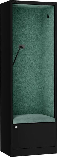 JAN NOWAK Akustikkabine SALLY Telefonkabine mit Schalldämmung Schwarz-Grün H x B x T: 185 x 60 x 40 cm - Bild 1