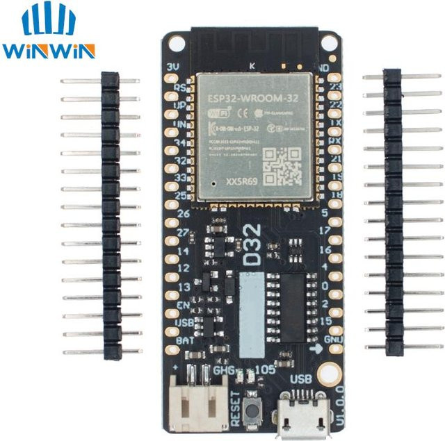 LOLIN D32 V1.0.0 WLAN und Bluetooth Board mit ESP32 ESP-WROOM-32, 4 MB Flash, Schwarz, Arduino und MicroPython kompatibel - Bild 1