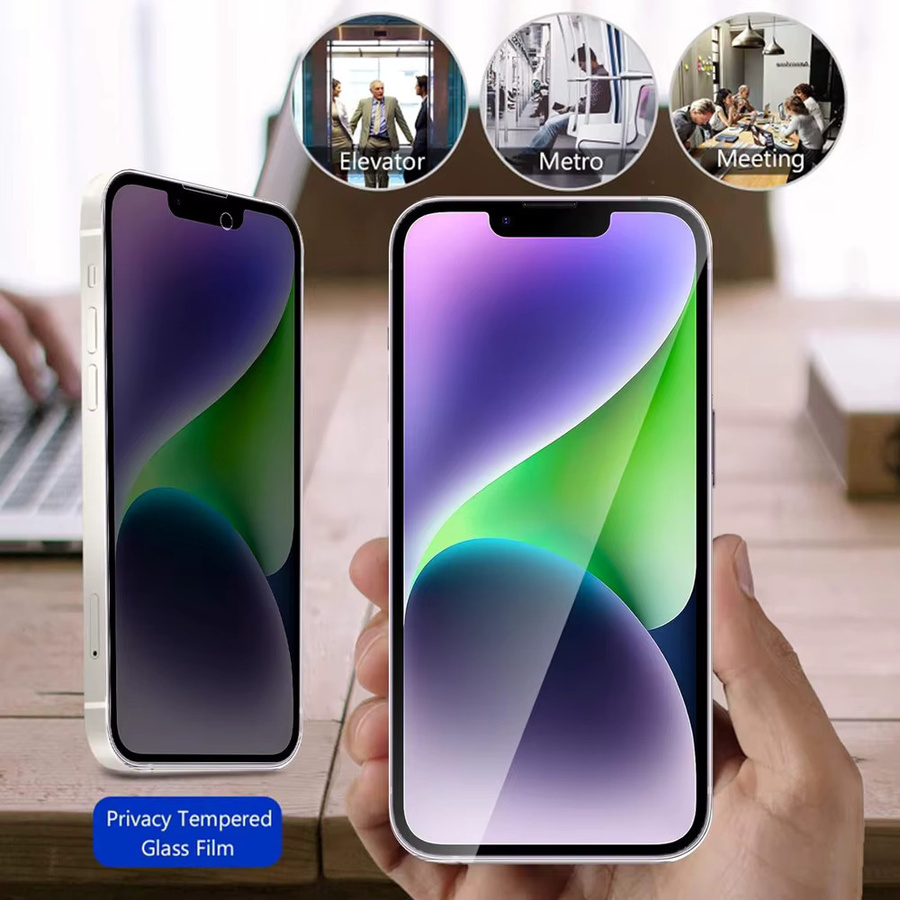 3er-Set Privacy Bildschirmschutz aus gehärtetem Glas für iPhone 18 17 16 15 14 Pro Max Anti-Spion Schutzfolie in Transparent - Bild 4