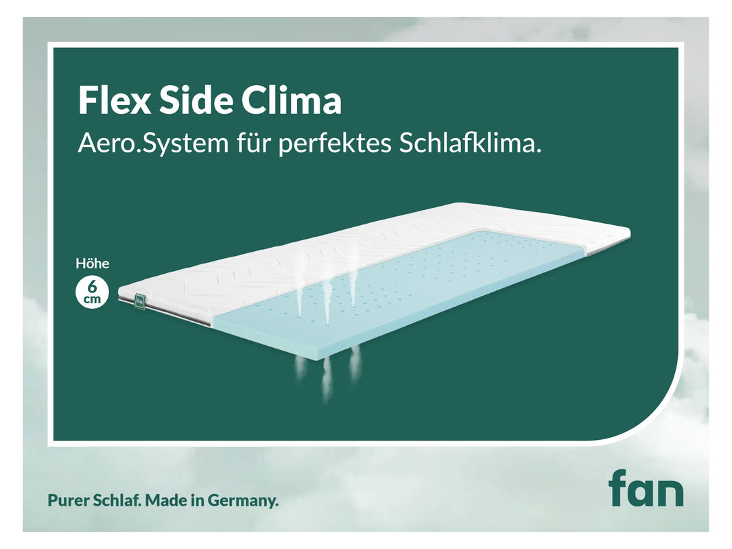 f.a.n. Hybridschaum-Topperauflage fan Flex Side Clima in Weiß, B/T: 200 x 200 cm - Bild 2