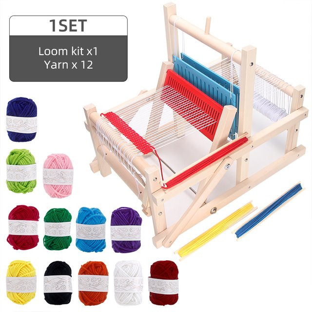 QJH Multi-Craft Webstuhl Mini Spinning Strickmaschine, Holz - Bild 1