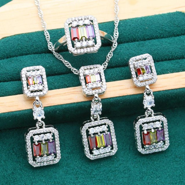 YIRAN Jewelry Schmuckset, Kupfer, Silber, Zirkonia, Unisex - Bild 1