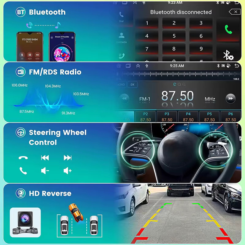 EOENKK QLED Android 16 Autoradio mit GPS-Navigation und Videoplayer für Subaru Outback 3 Legacy 4, Schwarz, 2Din - Bild 2