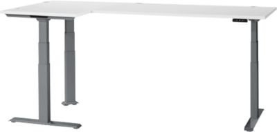 Schäfer Shop Genius Winkelschreibtisch Modena Flex, elektrisch höhenverstellbarer Eckschreibtisch in Weiß und Anthrazit, B: 200 cm, T: 160 cm - Bild 1