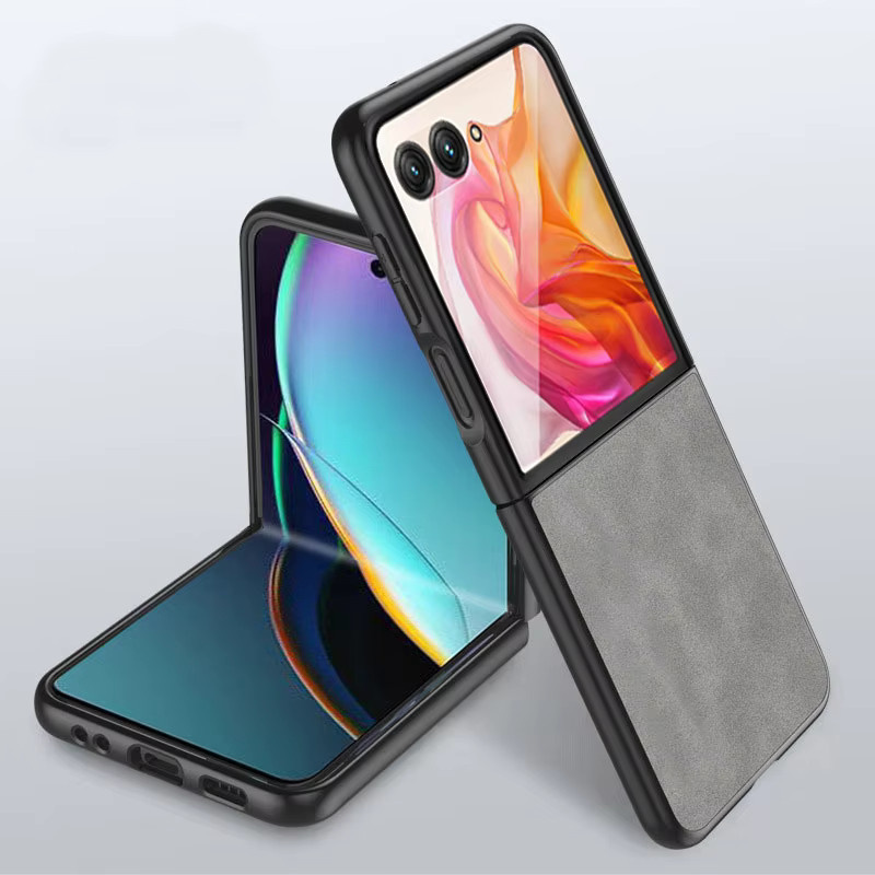 Einfarbige Business Leder Handyhülle für Motorola Razr 40, Razr 50 und Razr 60 Ultra mit harter PC-Rückseite in Blau - Bild 4
