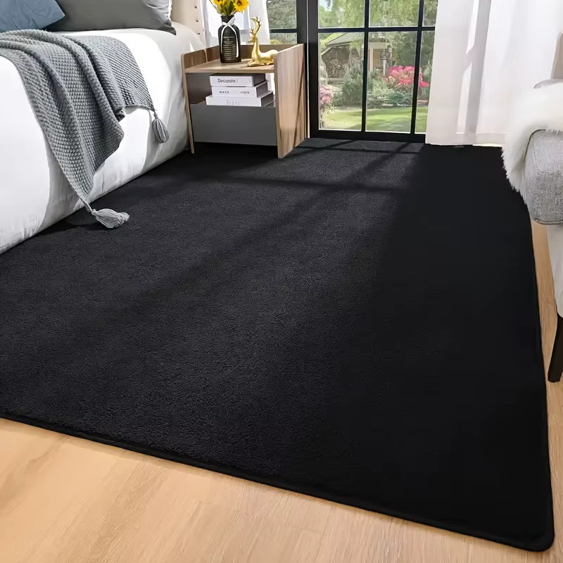 VIKAMA Korallenvlies Teppich in Schwarz für Wohnzimmer und Schlafzimmer, Rechteckig, B/T: 120 x 80 cm - Bild 3