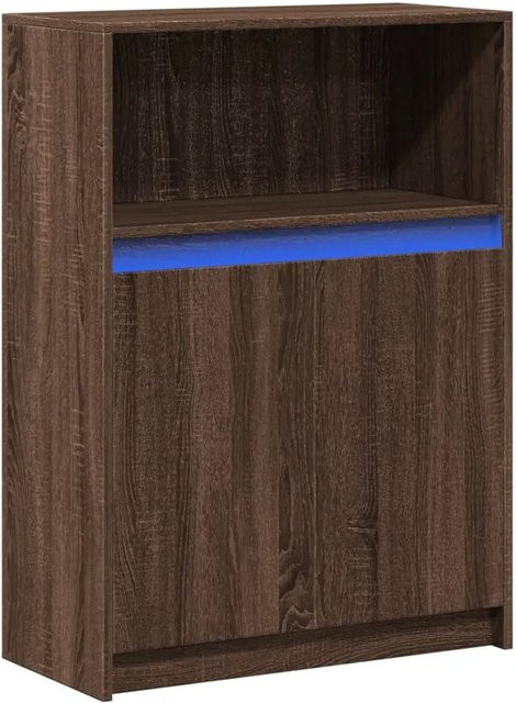 vidaXL Sideboard in Eiche Braun mit integrierter LED-Beleuchtung, B/T/H: 72 x 34 x 100 cm - Bild 1