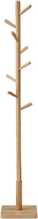 Songmics Kleiderständer Andi aus Kautschukholz mit 8 Haken in Beige und Braun, Höhe: 175 cm
