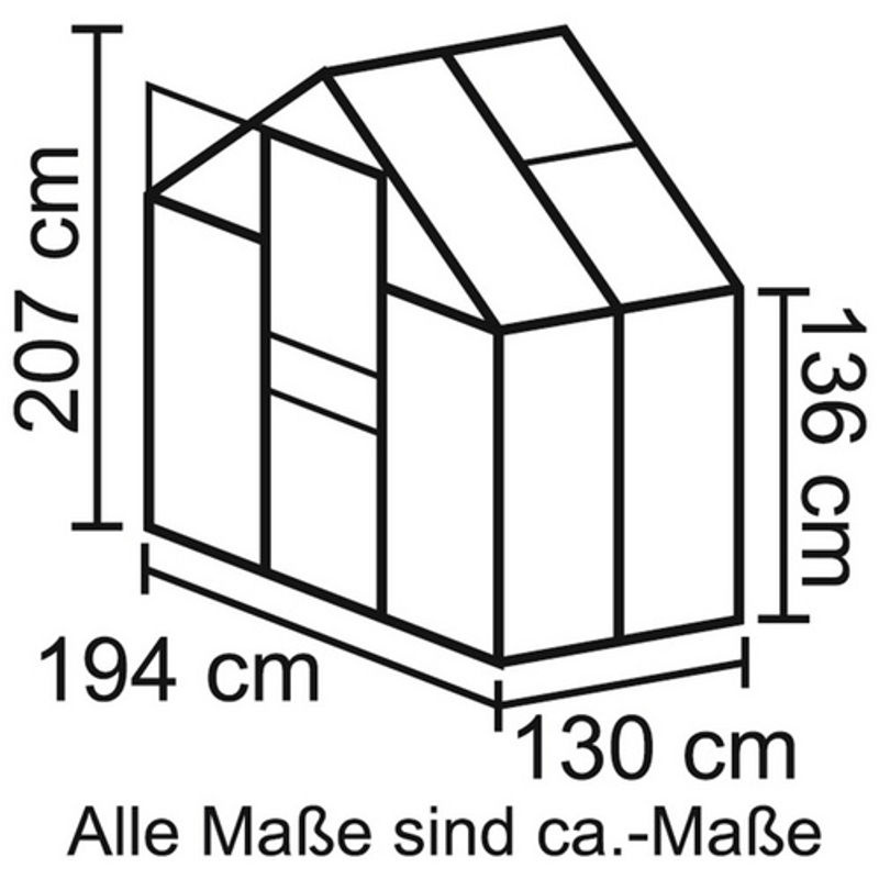 Vitavia Gewächshaus Apollo 2500 aus eloxiertem Aluminium mit 6 mm HKP, 2,5 m² in Silber - Bild 5