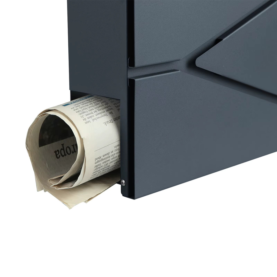 SONGMICS Briefkasten mit Zeitungsfach, abschließbar, modern, Anthrazit/Grau, B/T/H: 37,0 x 27,0 x 13,3 cm - Bild 3