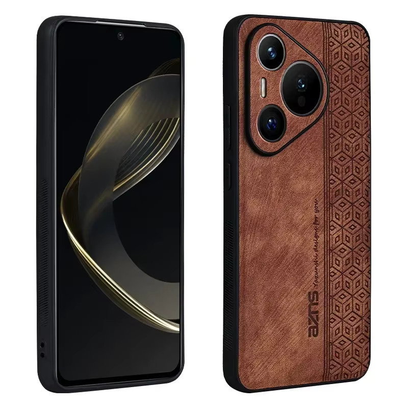 EUCAGR Elite stoßfeste Handyhülle aus PU-Leder für Huawei Pura 70 80 Ultra, Pura 80 70 Pro, Pura 80 und P60 in Schwarz - Bild 2