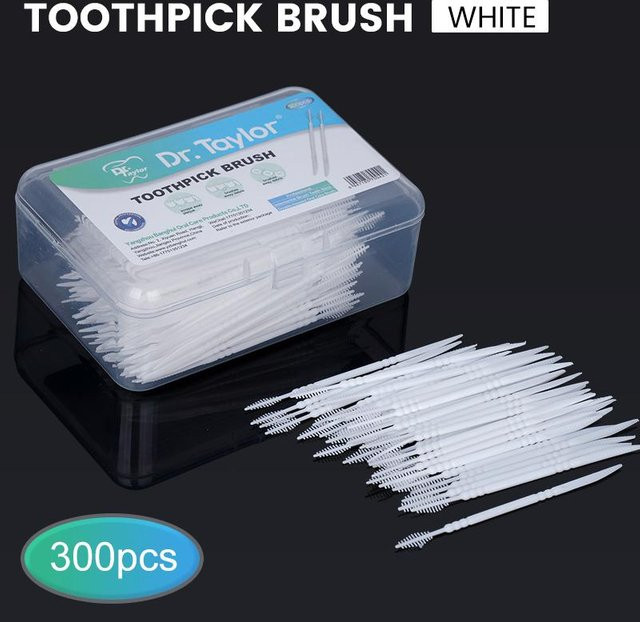 Binchi Interdentalbürste Doppelseitig, 300 Stück, Weiß - Bild 1