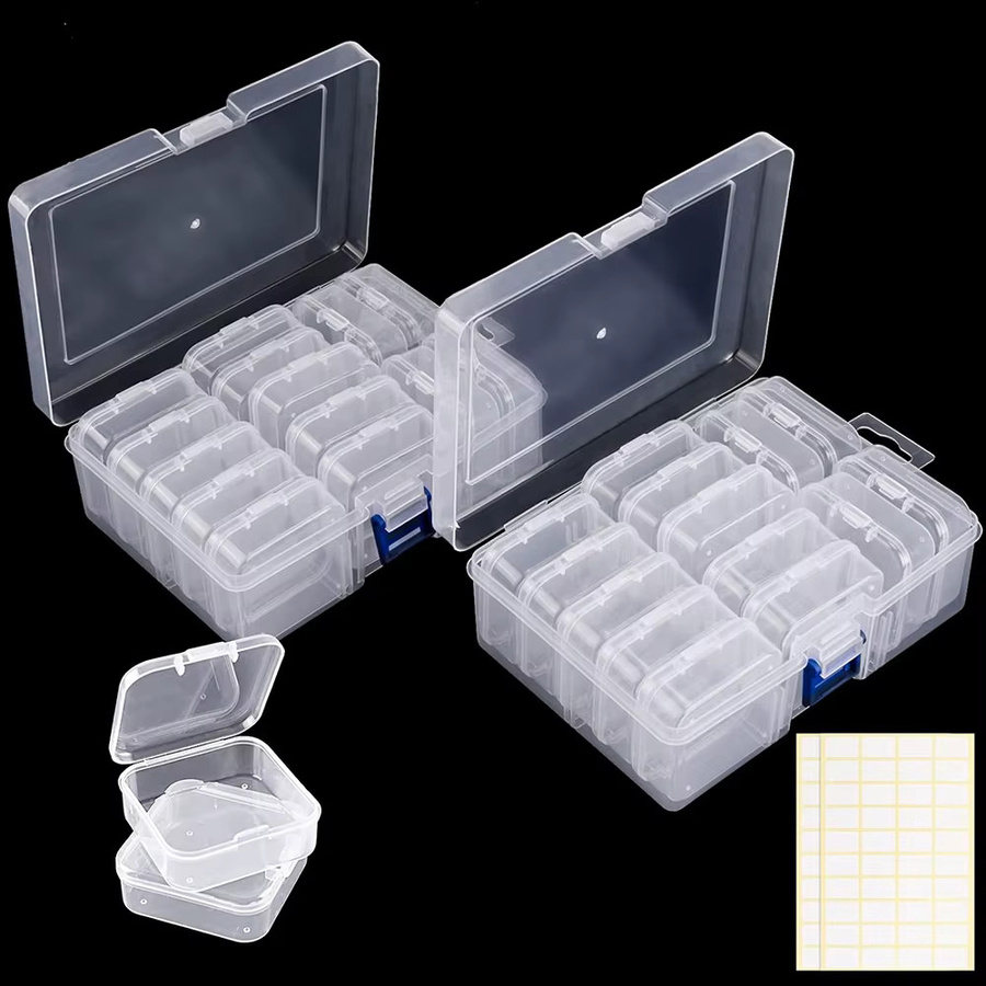 Transparente Organizer-Box aus Kunststoff mit Klappdeckel für kleine Perlen und Aufbewahrung - Bild 2