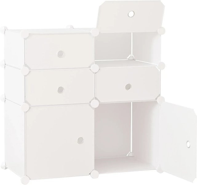 HOMCOM Schuhschrank in Weiß aus Kunststoff und Metall mit modernem Design, B/T/H: 37 x 37 x 73 cm - Bild 1