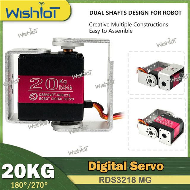 wishiot Digital Servo RDS3218MG, Metall Getriebe, 20 kg - Bild 1